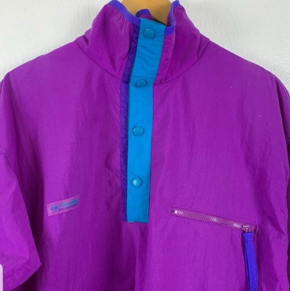 π HOST PICK! π Vintage '90s Columbia Pullover Windbreaker Jacket Medium - Picture 8 of 15
